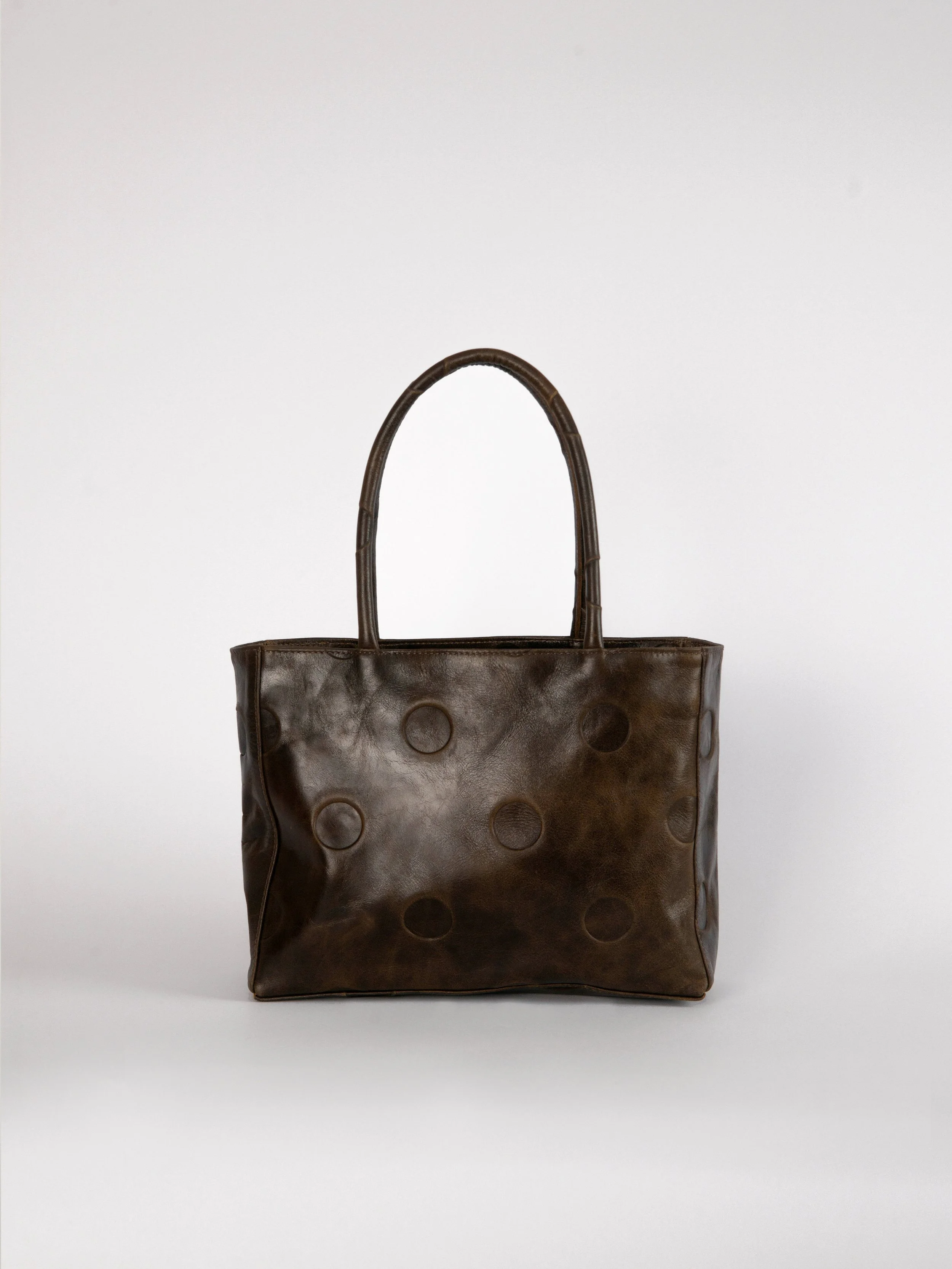 Maria Distressed Brown Leather Polka Dot copy.jpg