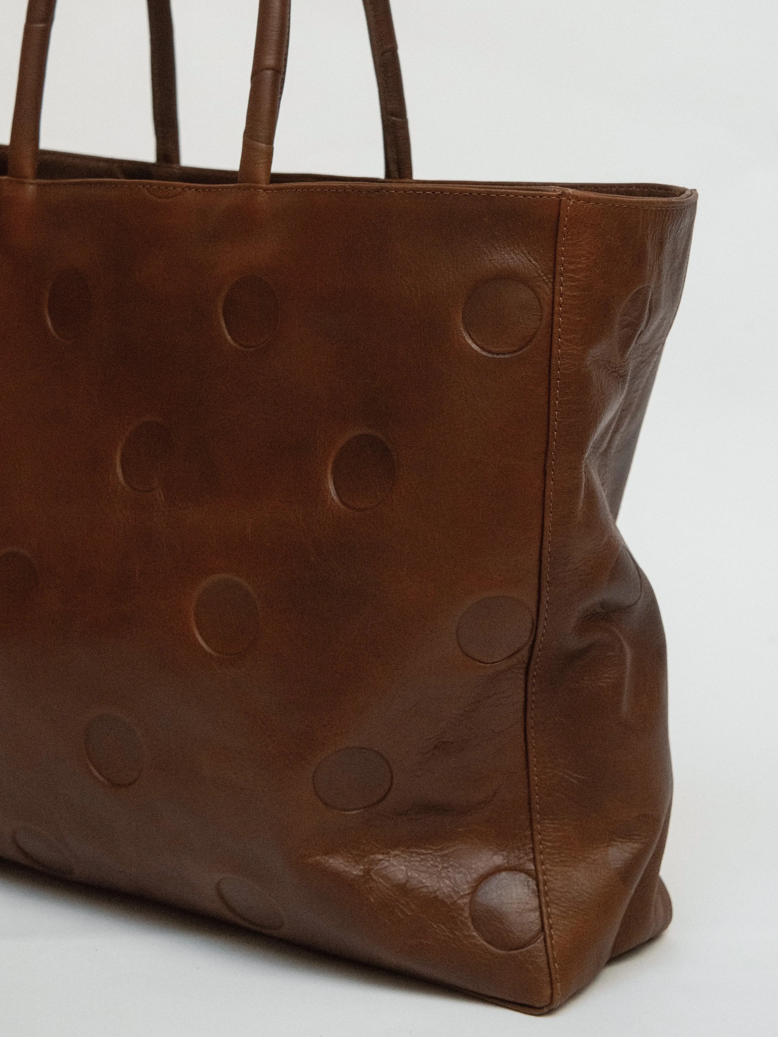 Large Maria Brown Leather Polka dot side.jpg