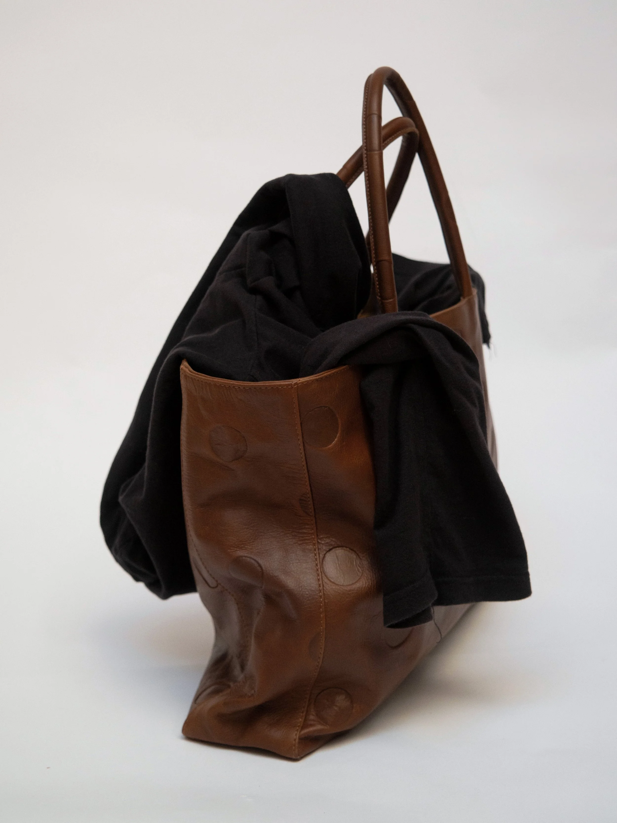 Large Maria Brown Leather Polka dot 3.jpg