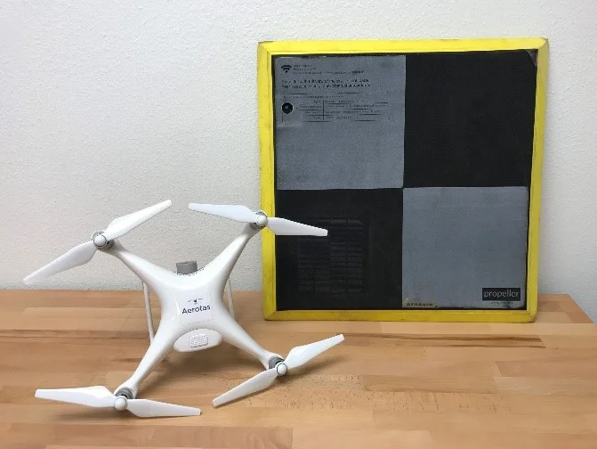 The recovered AeroPoint, safe with the drone that helped find it