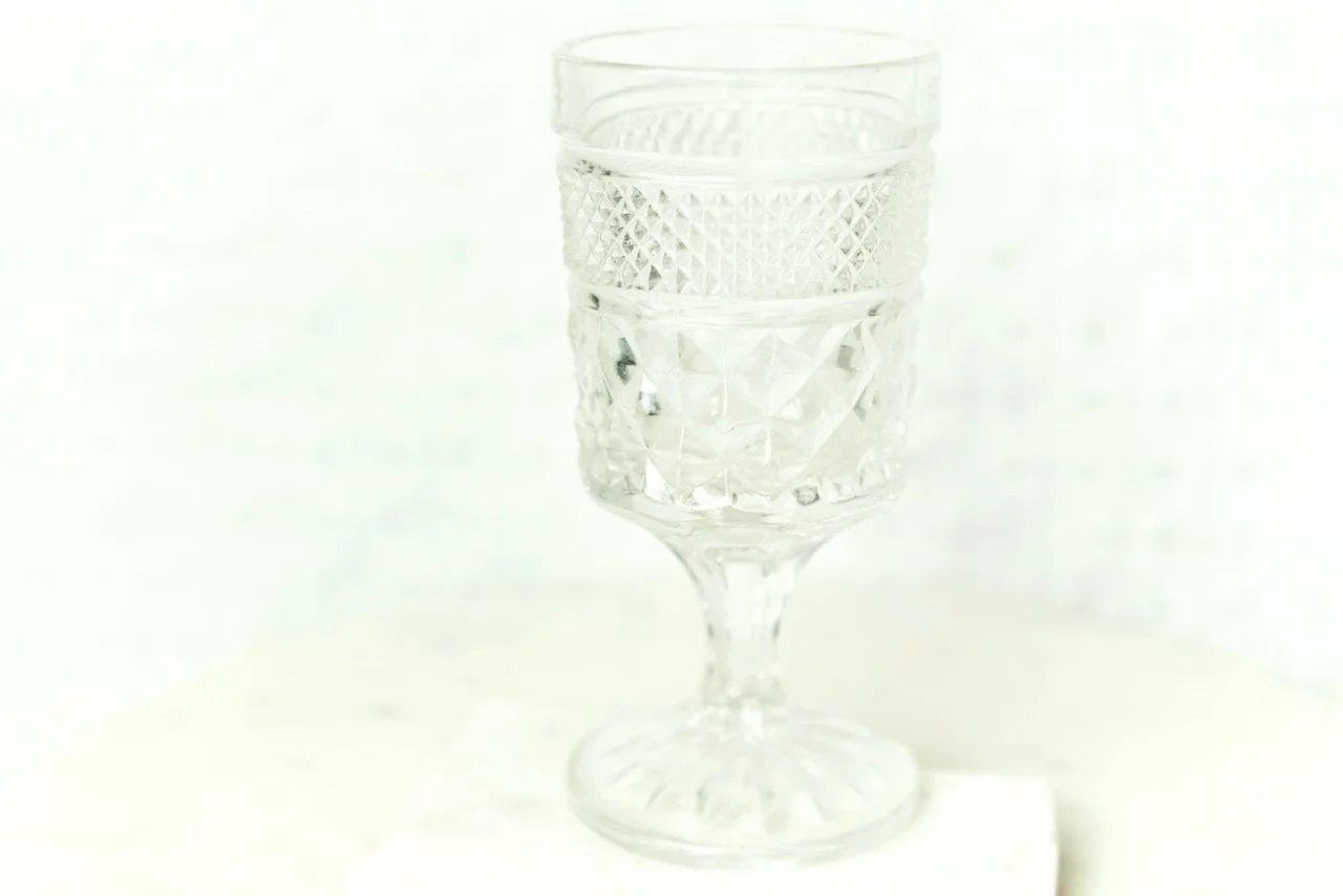 Vintage Cut Glass Stemmed Holder