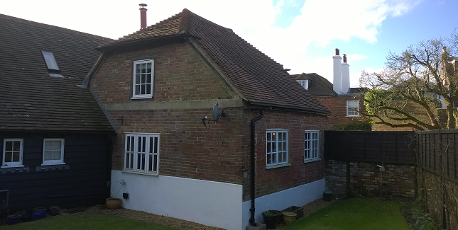 Our role/the project - install insulation and air-tightness measures in a Grade two listed extension to enable it to be used in winter. Using natural insulation and lime plaster to maintain vapour permeability of the structure we also liaised with the local conservation officer to ensure compliance with the listing. 
