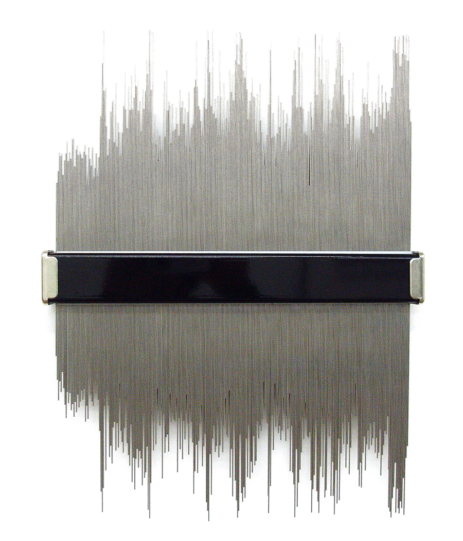   CHARLOTTE CHARBONNEL   Signal wow, 2012. Tiges en inox et conformateur \ Stainless steel and measurer tool. 40 x 31 cm  