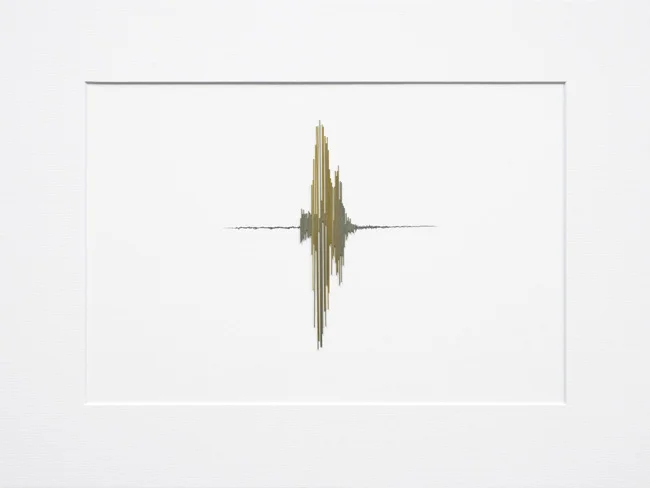 T , 2013. Graphite, tiges en maillechort et laiton sur papier \ Graphite, nickel silver and brass on paper. 30 x 40 cm