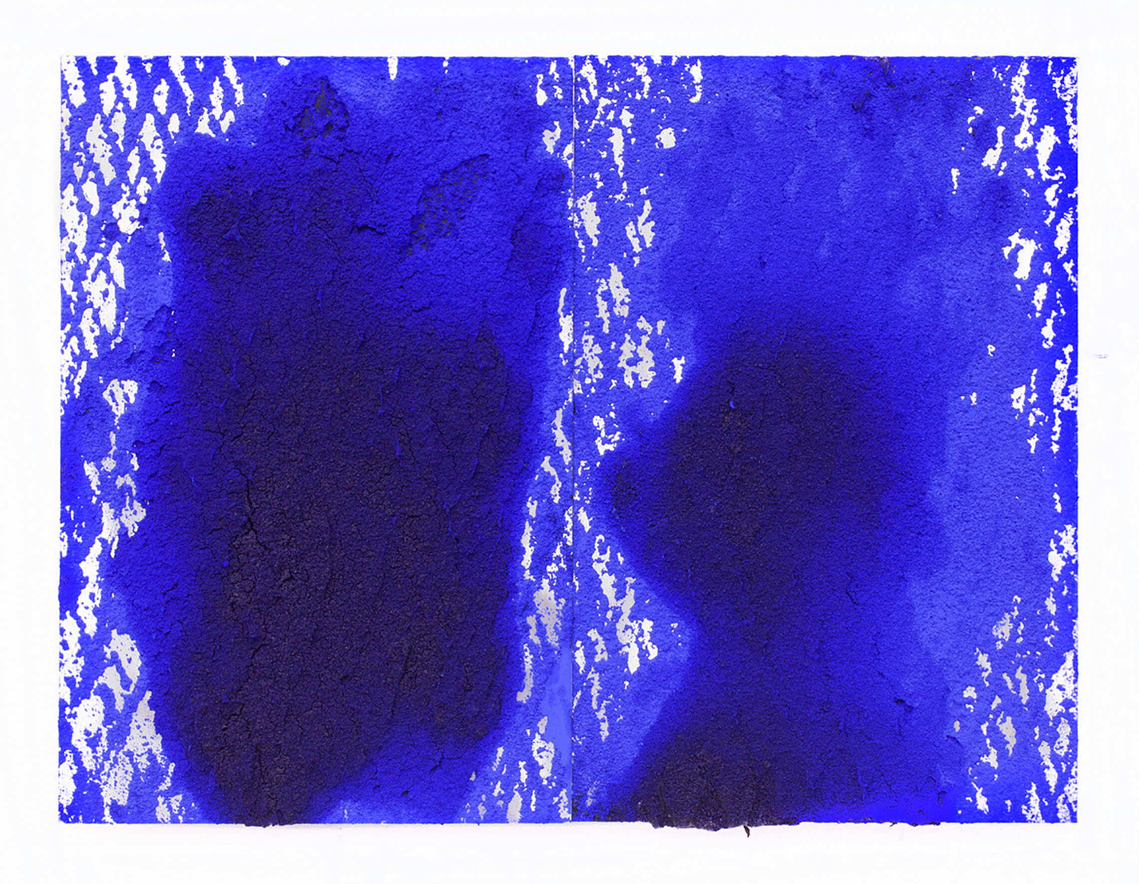 Expanded Metal Pigment Painting (Blue) #4, 2019