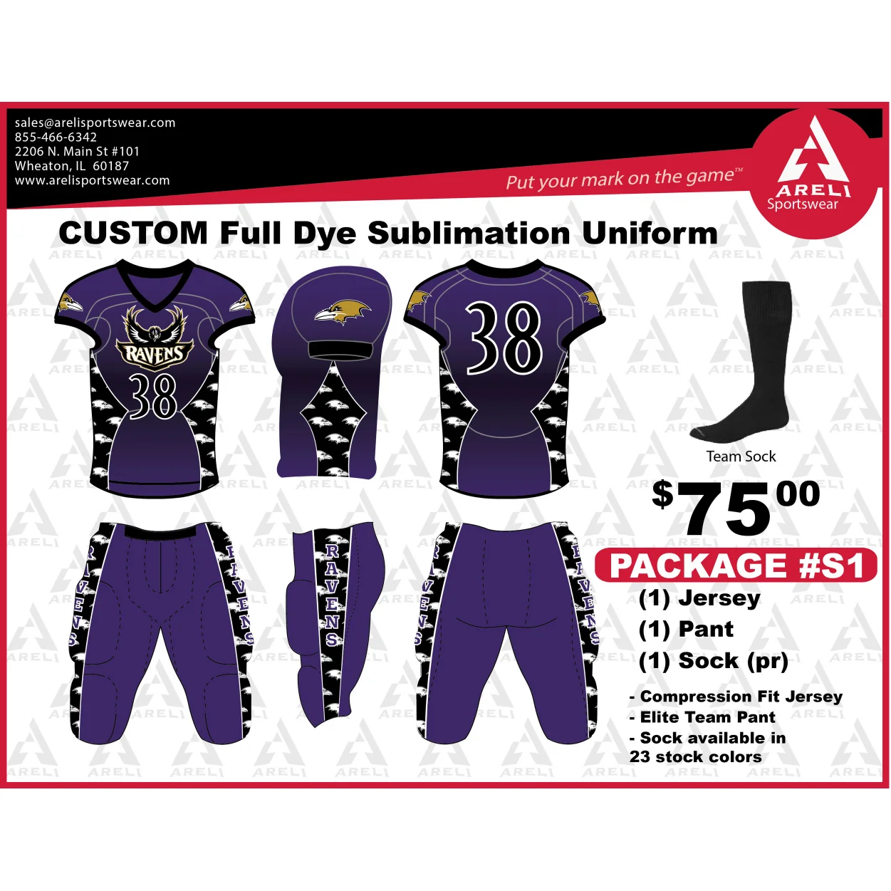Custom Football Uniforms — Areli Sportswear