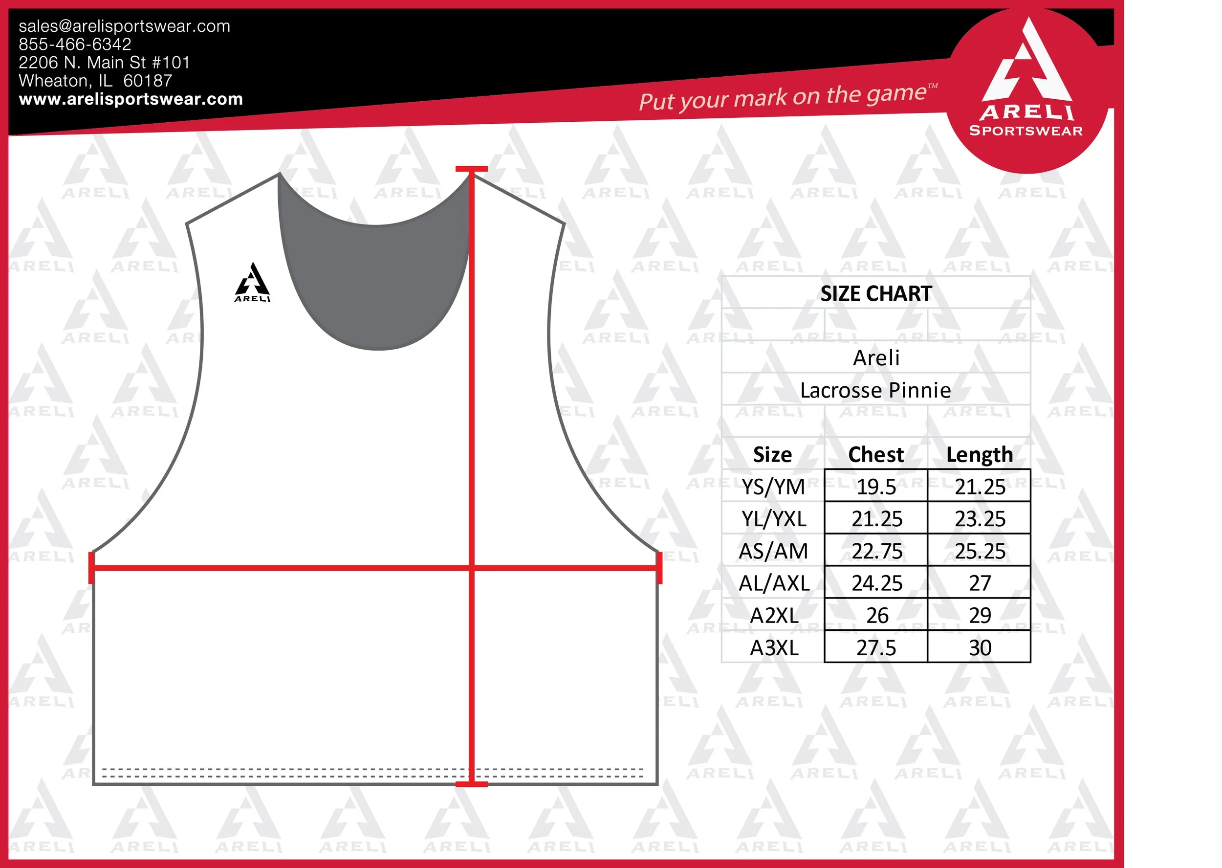 Size Charts — Areli Sportswear