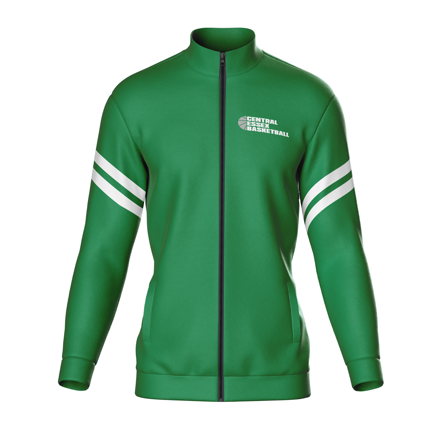 Custom full-zip warmup jacket from Areli
