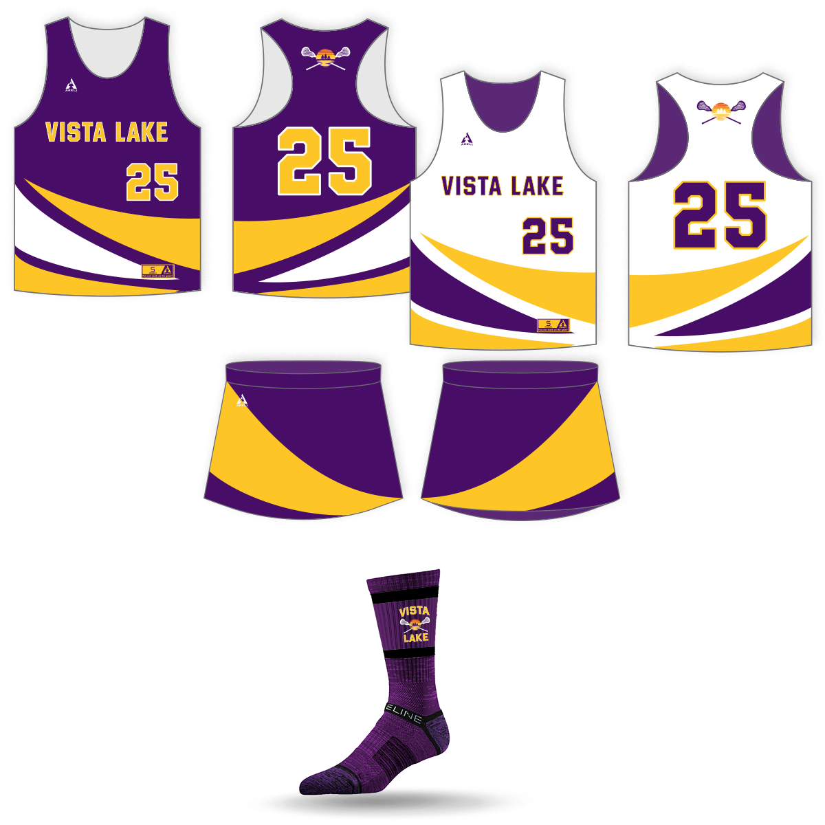 Custom girls' lacrosse uniform package