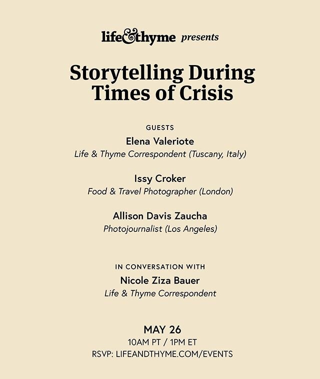 Tuesday! 💻 Let&rsquo;s chat. Join me for a (global) online panel discussion about the role of media and storytelling during times of crisis. I&rsquo;ll be hosting some incredibly talented women as we dive into the below:
.
&ldquo;The ways in which t