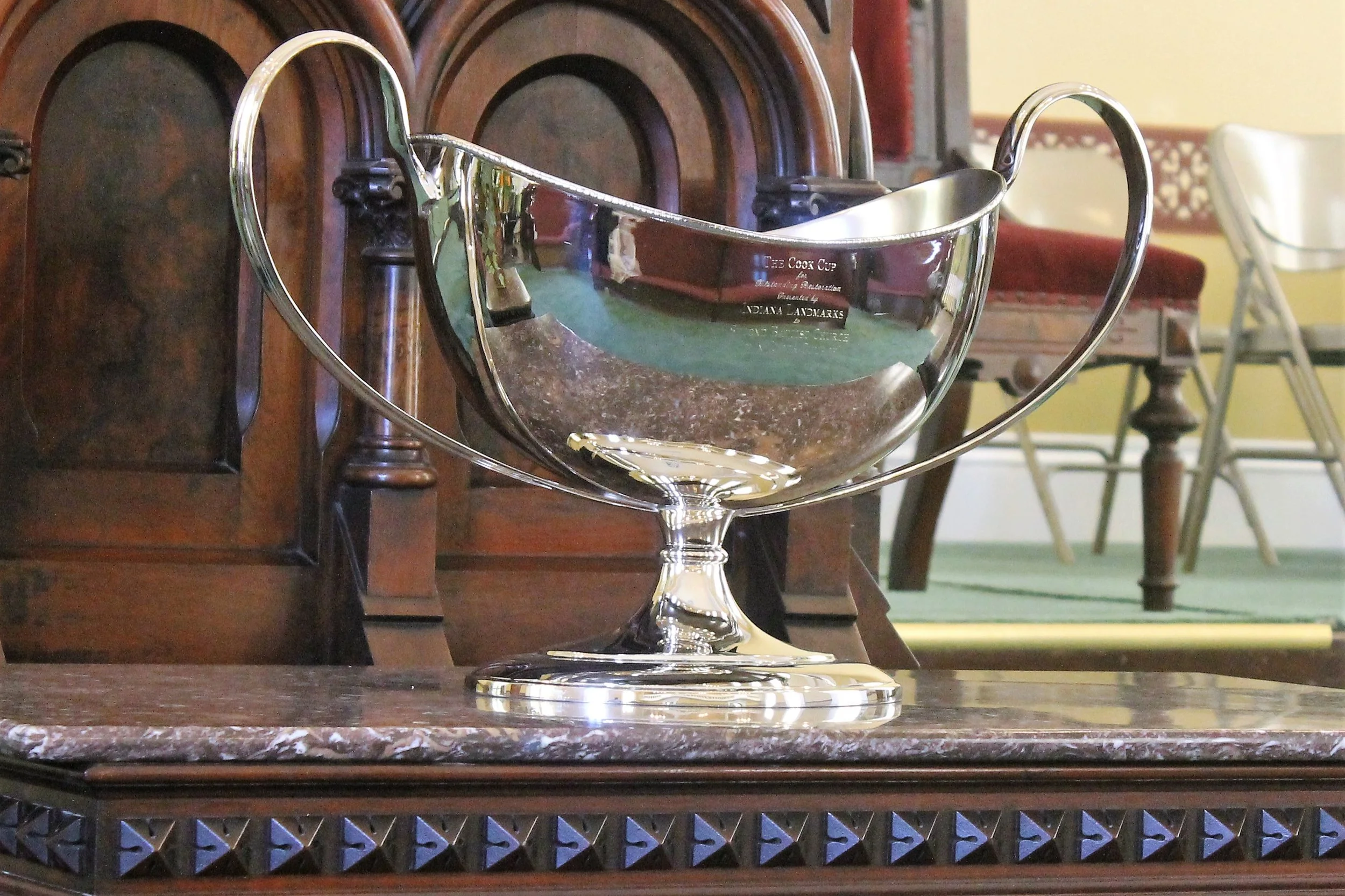 The Cook Cup for Outstanding restoration, awarded to Second Baptist Church in New Albany.