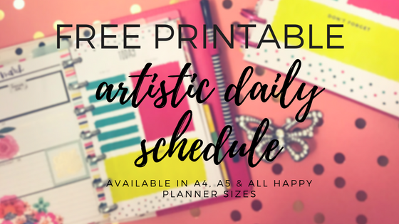 Free Printable: Artistic Daily Schedule