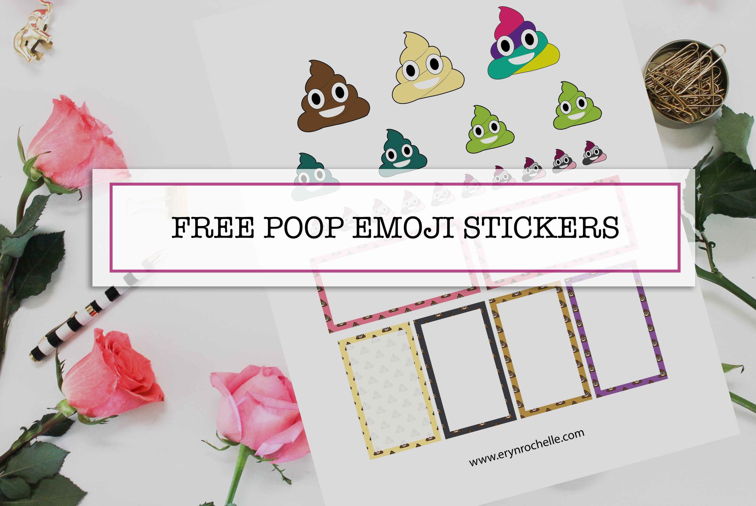 Free Printable: Poop Emoji Sticker Pack