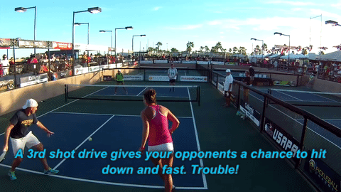 Aspen Kern makes Matt Wright pay the price for an ineffective drive: a fast ball down at the feet.