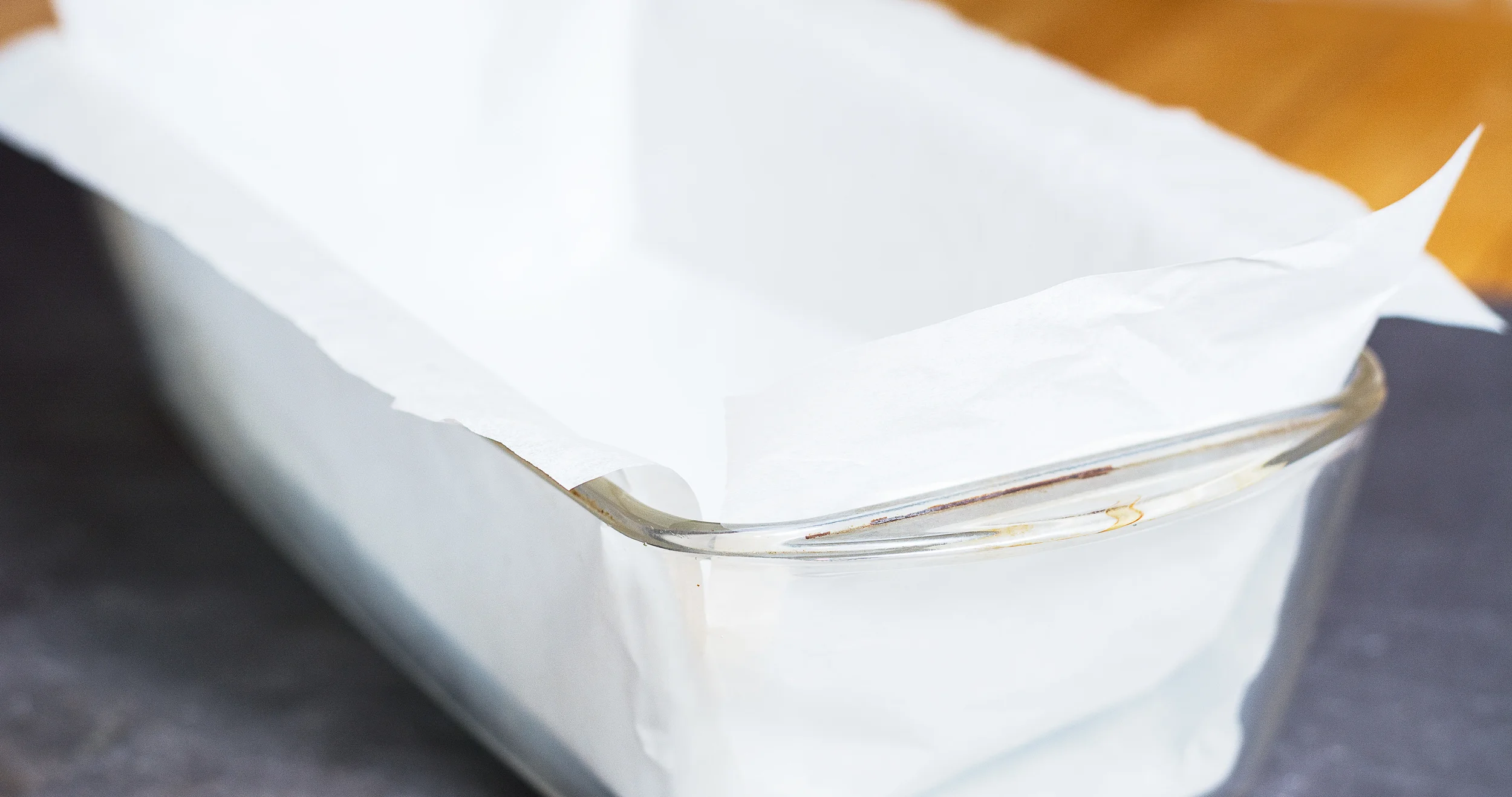  Loaf pan lined with grease proof paper