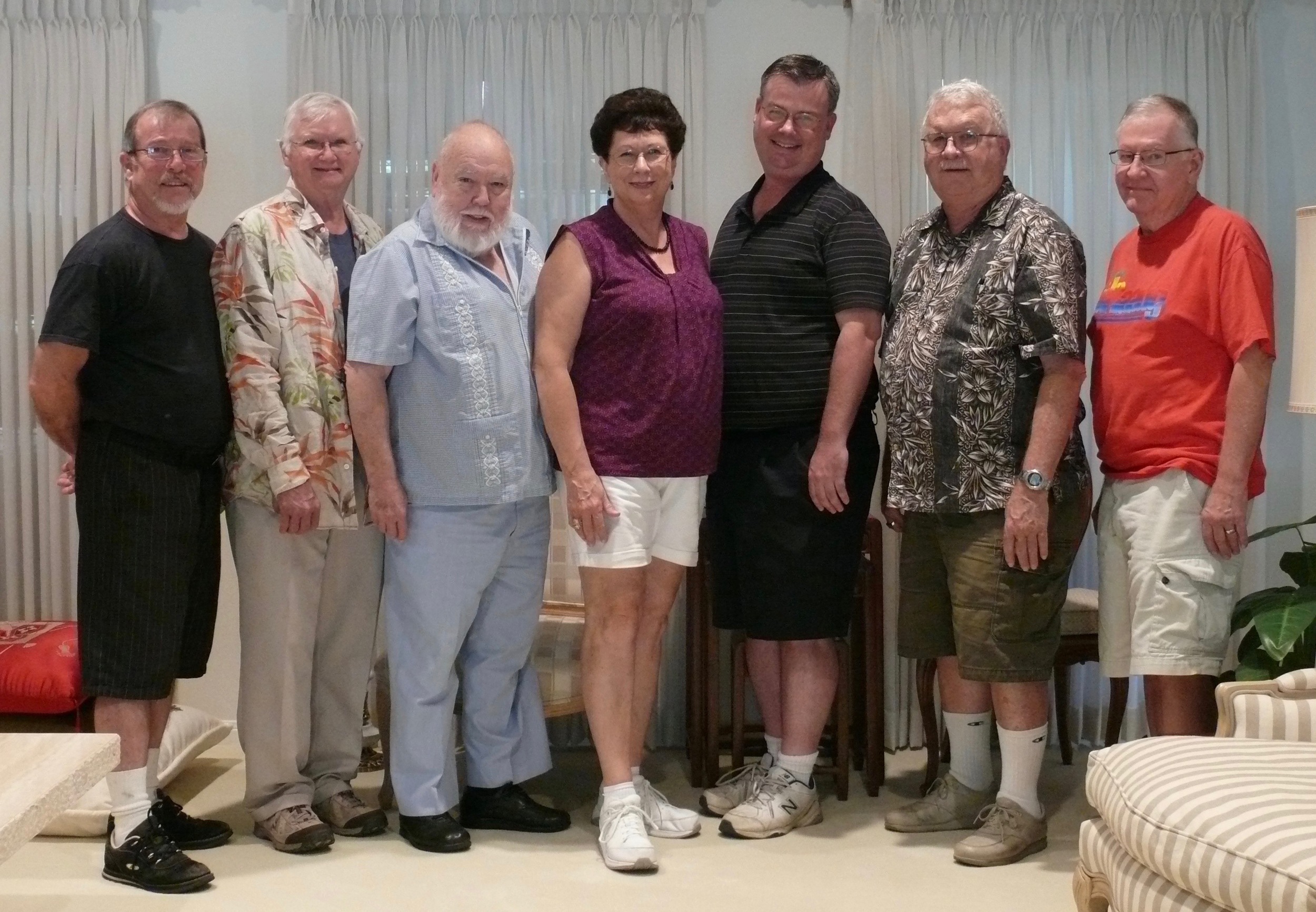From left to right: Frank Marasco, Rick Briscoe, Jim Earl, Ilene Devlin, Nathan Lott, Gordon Alley, Gene Zimmerman