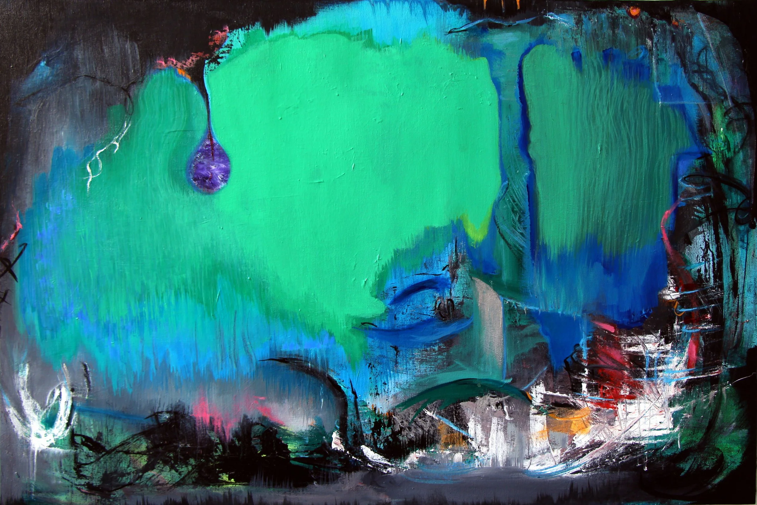 Sandra Vucicevic, 2013, UNDERWORLD,  Acrylic on canvas, 24 x 36 in.JPG