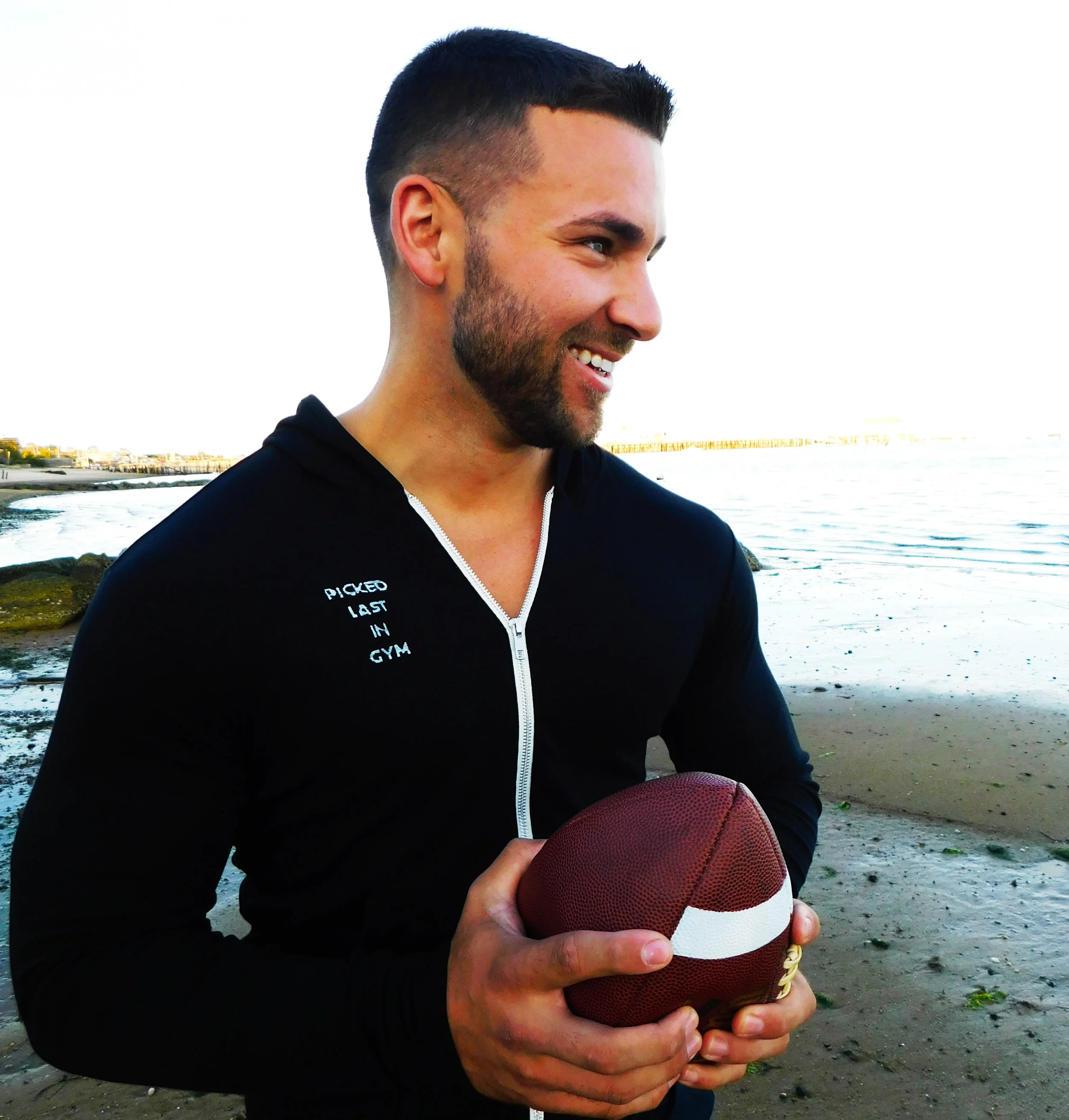 picked last in gym hoody - black zippy