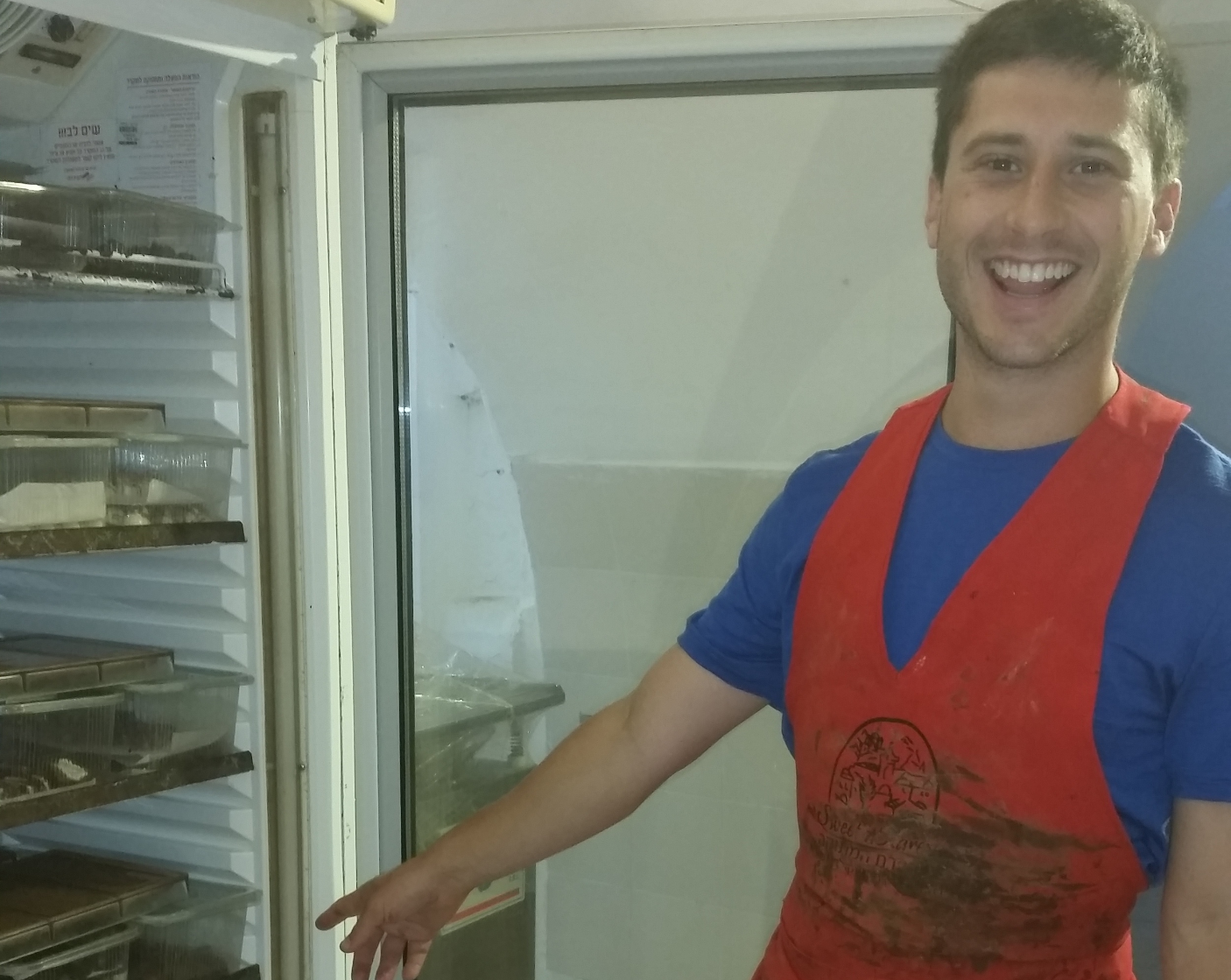 Me working in a chocolate shop in Jerusalem for the summer of 2015