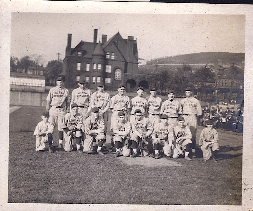 Baseball in Braddock The North Braddock Baseball team poses in a field adjacent to the Schwab-Dixon Mansion in 1922.