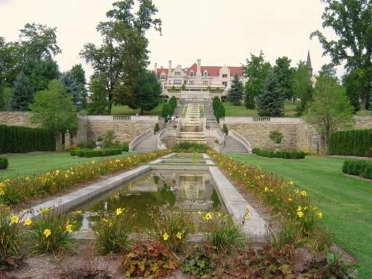 Evergreen Now home to monks, the once opulent home is now humble.