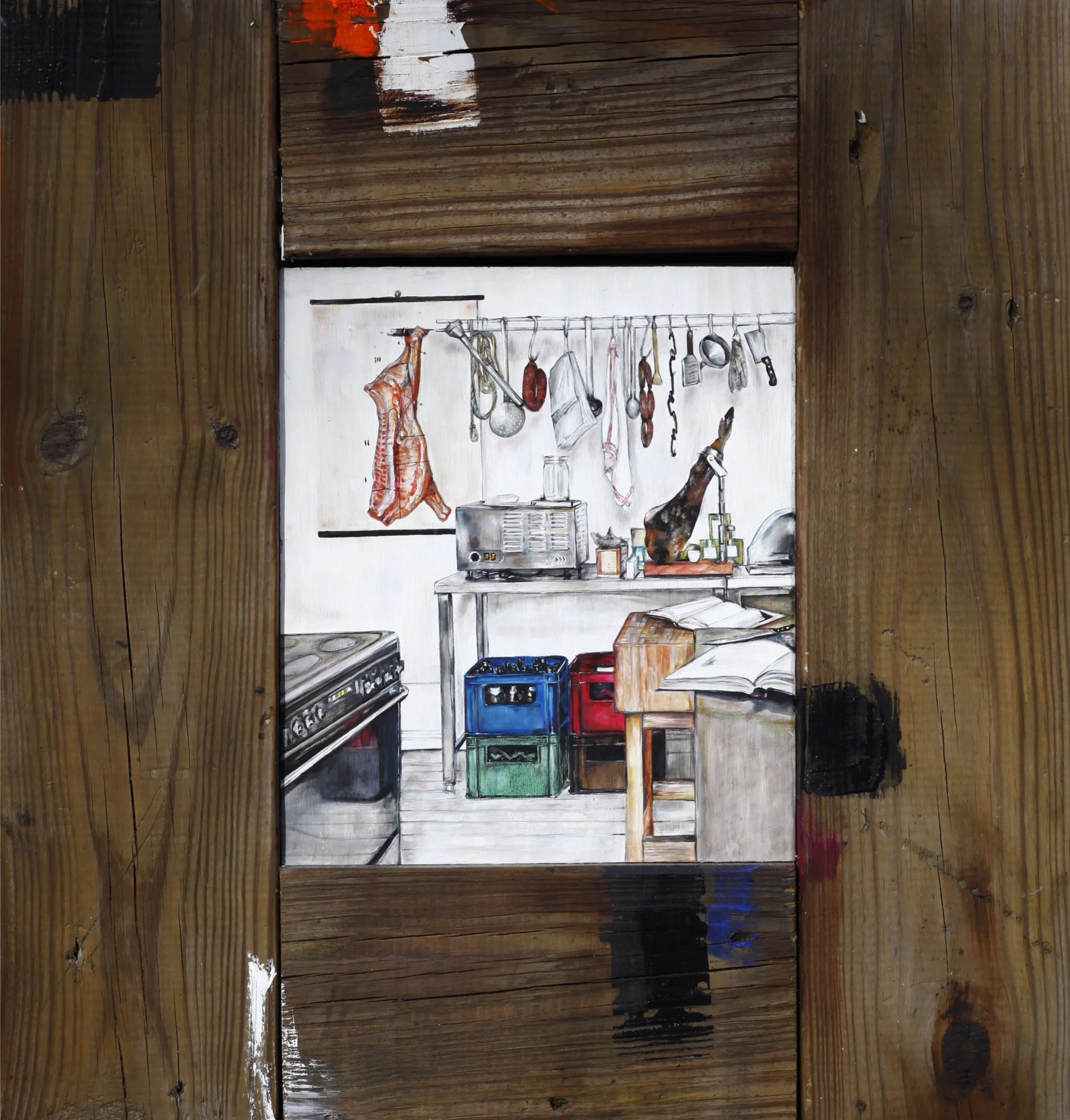 Vienna's Kitchen , 2012. Oil on wood. 22" x 20.5"