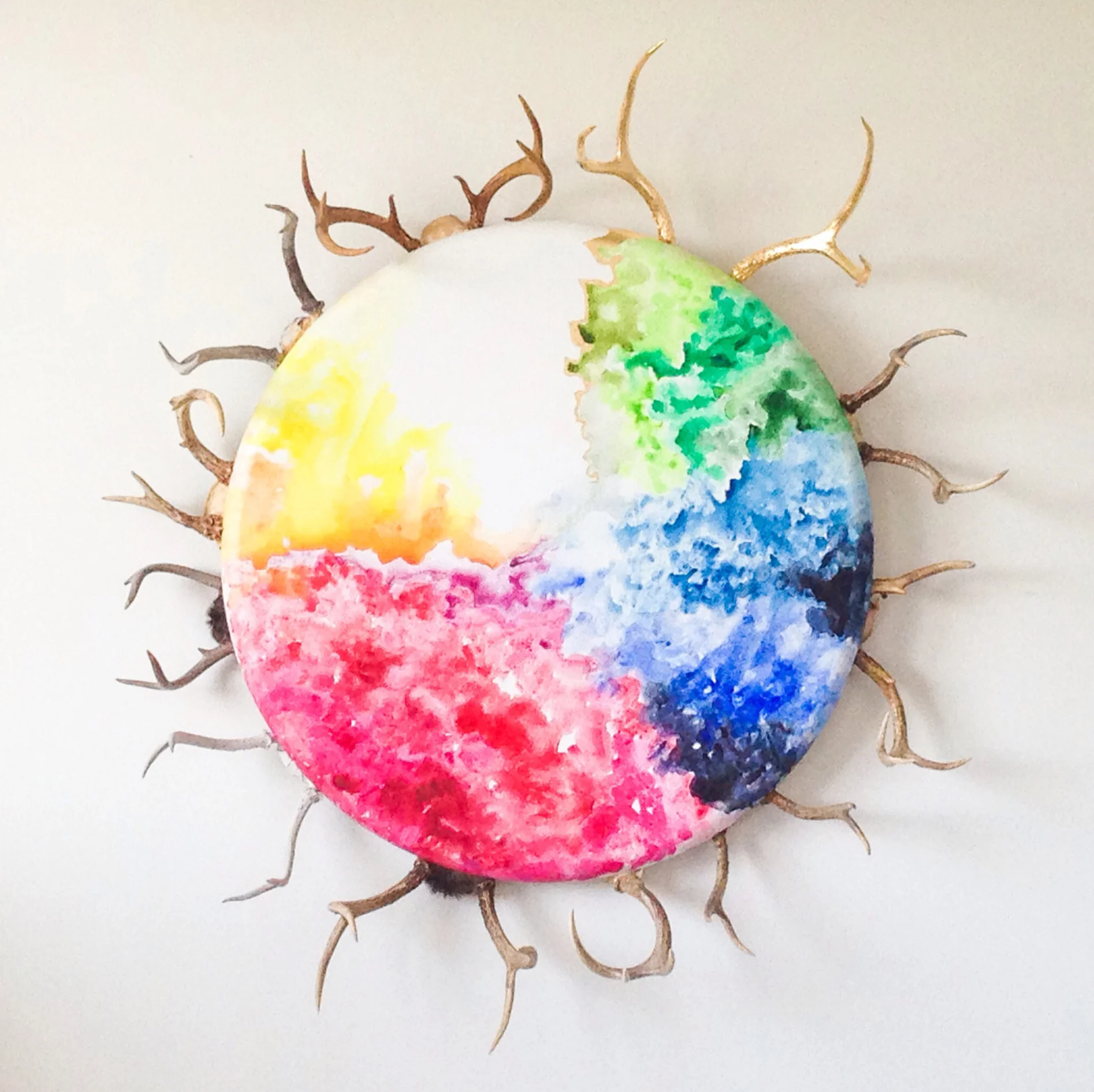 Circle of life , 2013. Mixed media. 48" Tondo