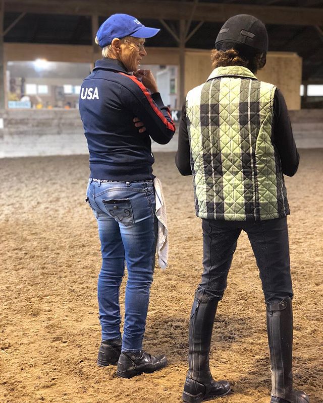 We put this picture on Twitter earlier, but it&rsquo;s a great one! Florence Wetzel and Kim Morse watching Sarah try Kim&rsquo;s horse in a Neue Schule-Pete loved it! Join us tomorrow (Saturday 11/3) to watch and learn more about bit fitting-we start