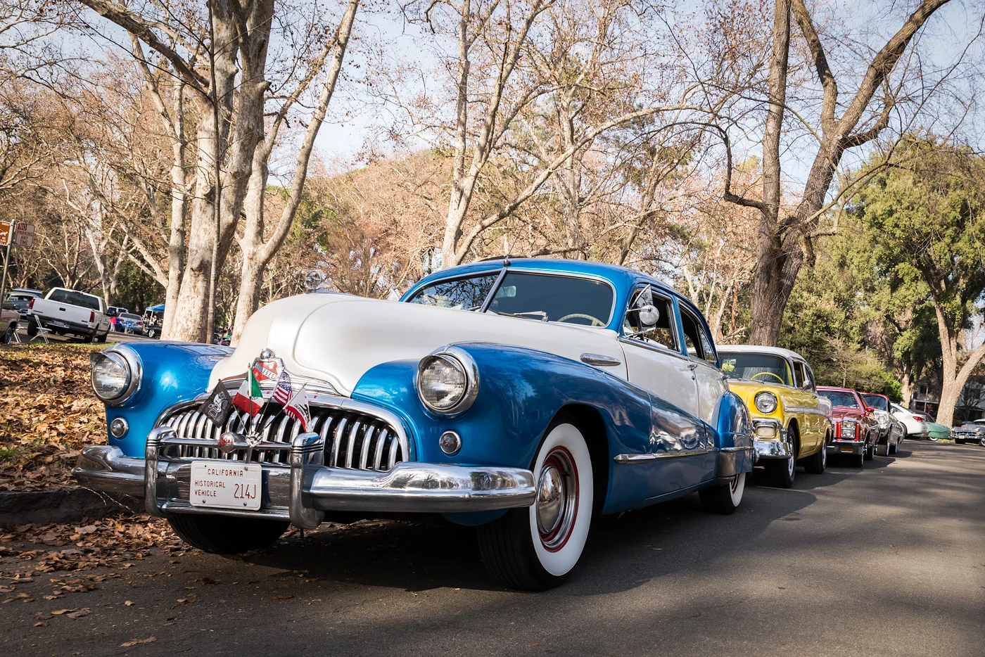 Lowriders park at William Land Regional Park in Sacramento, Calif. on New Year's Day.