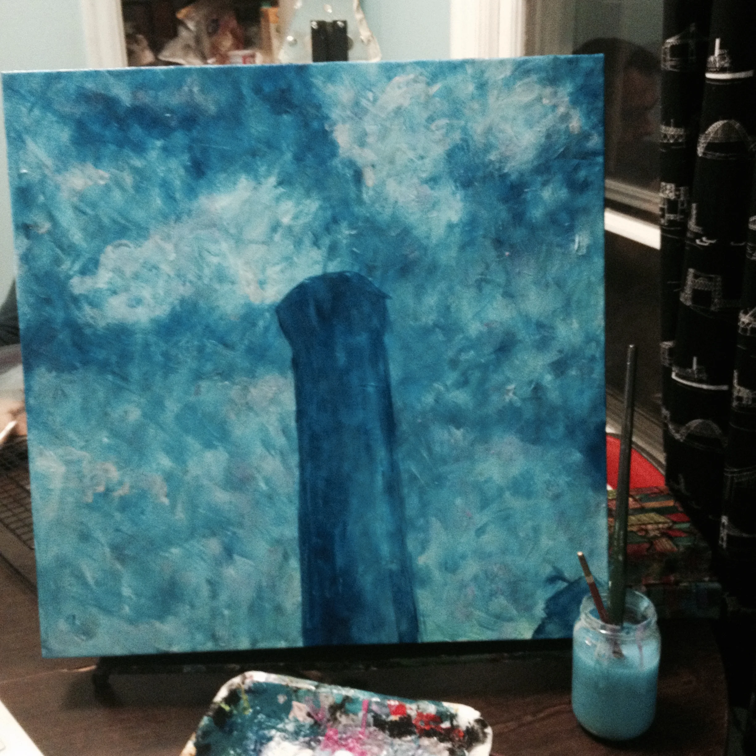... but it quickly morphed into a painting of Portland's Champman School and the Vaux Swifts that migrate here. 