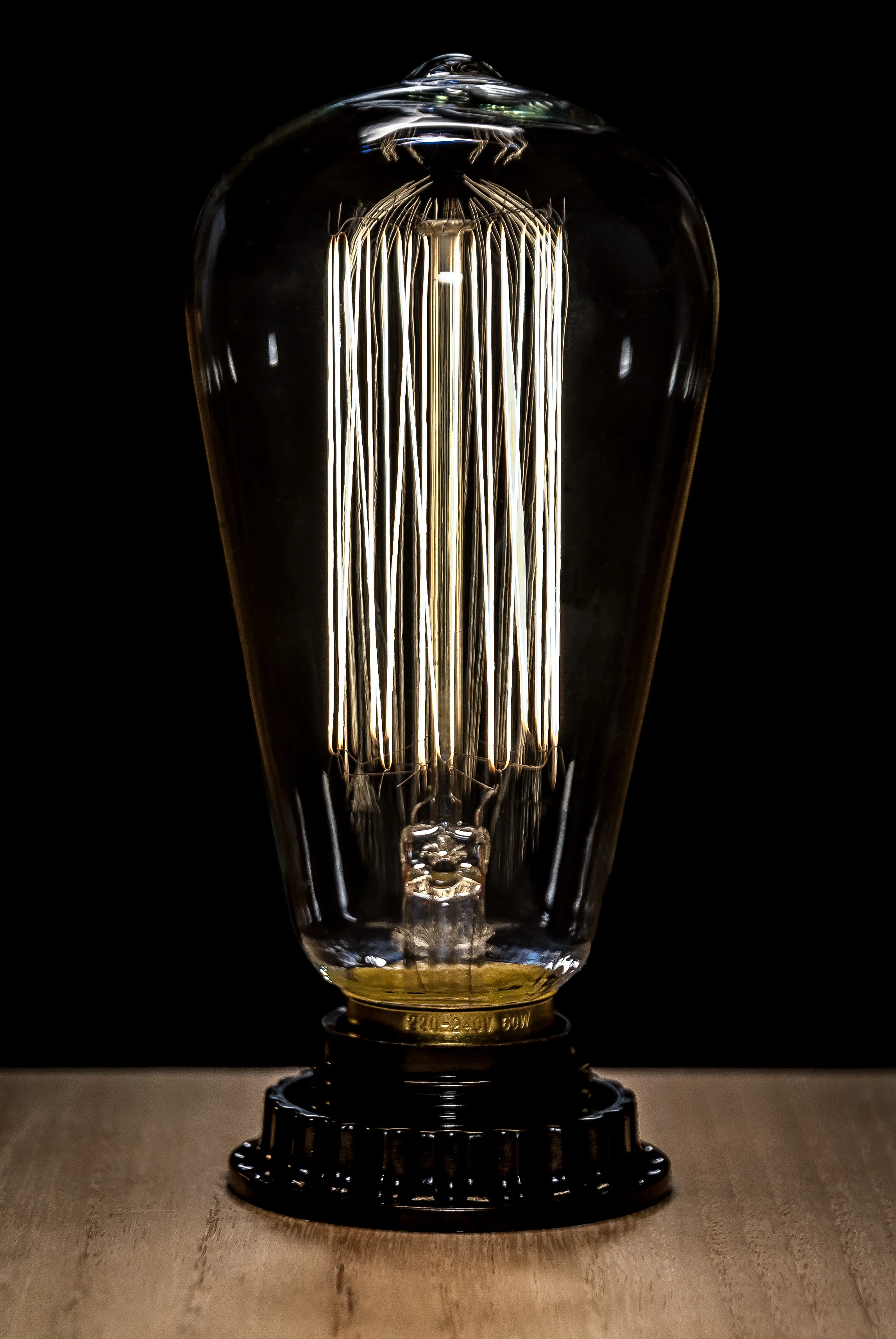 Edison Squirrel Cage on Wood