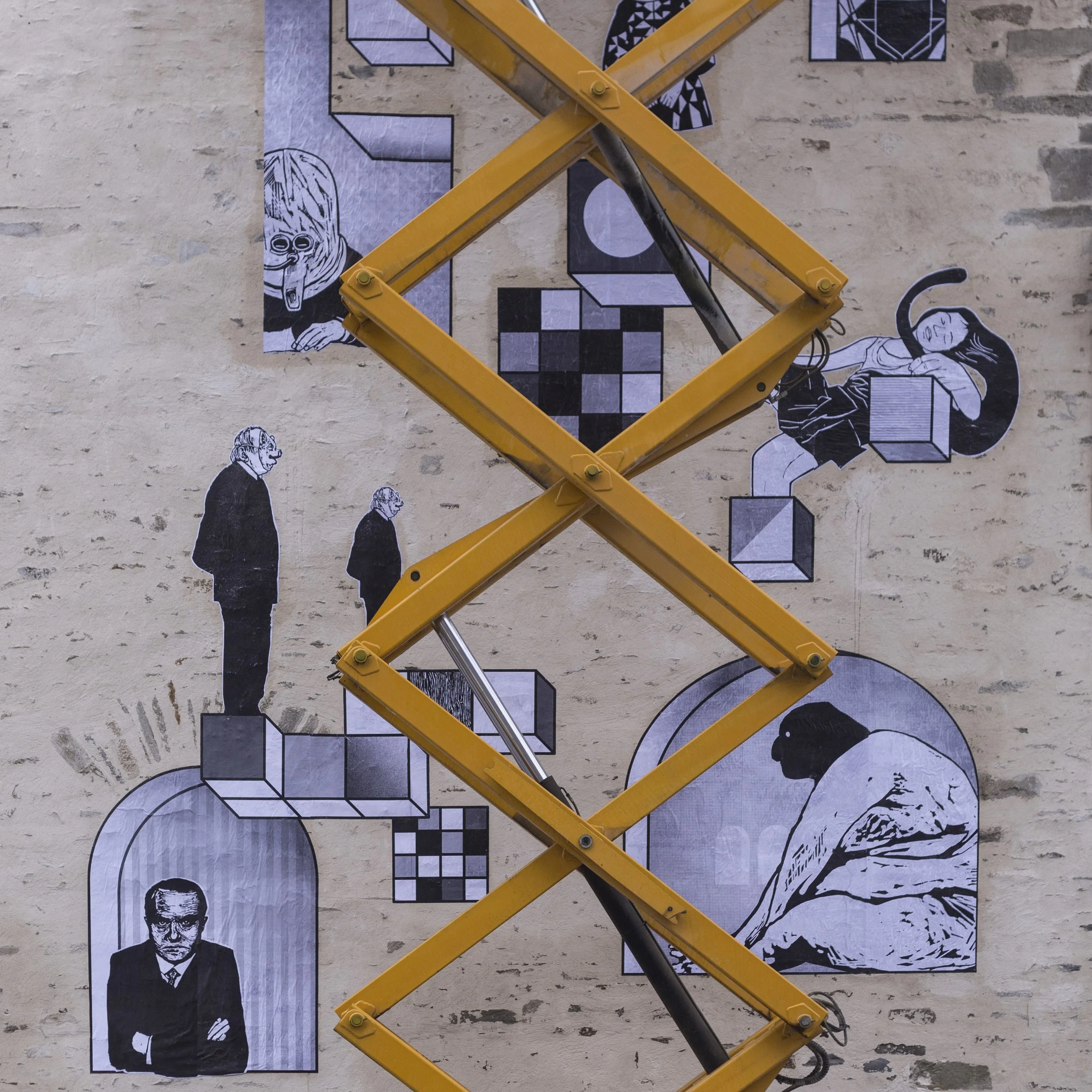 mural project of mecaniques discursives fred penelle yannick jacquet at Maintenant Festival / Rennes - 2020