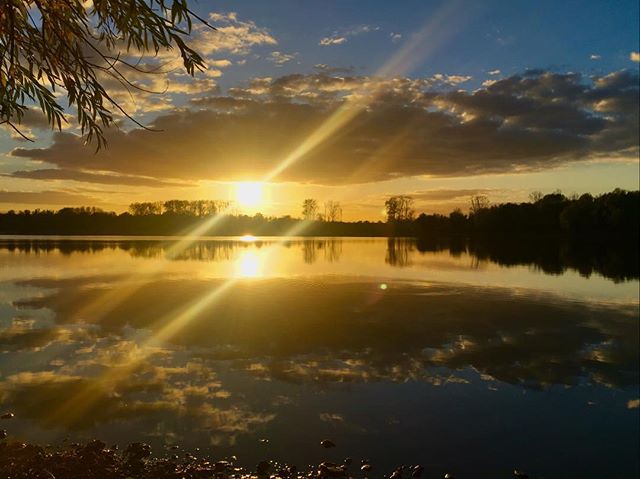 Fall gives us the most beautiful sunsets. And some evenings you can get hyperlucky! #visitlimburg #visitmaasmechelen #landscapephotography #smartphonephotography #leut #nature #naturephotography #sunset