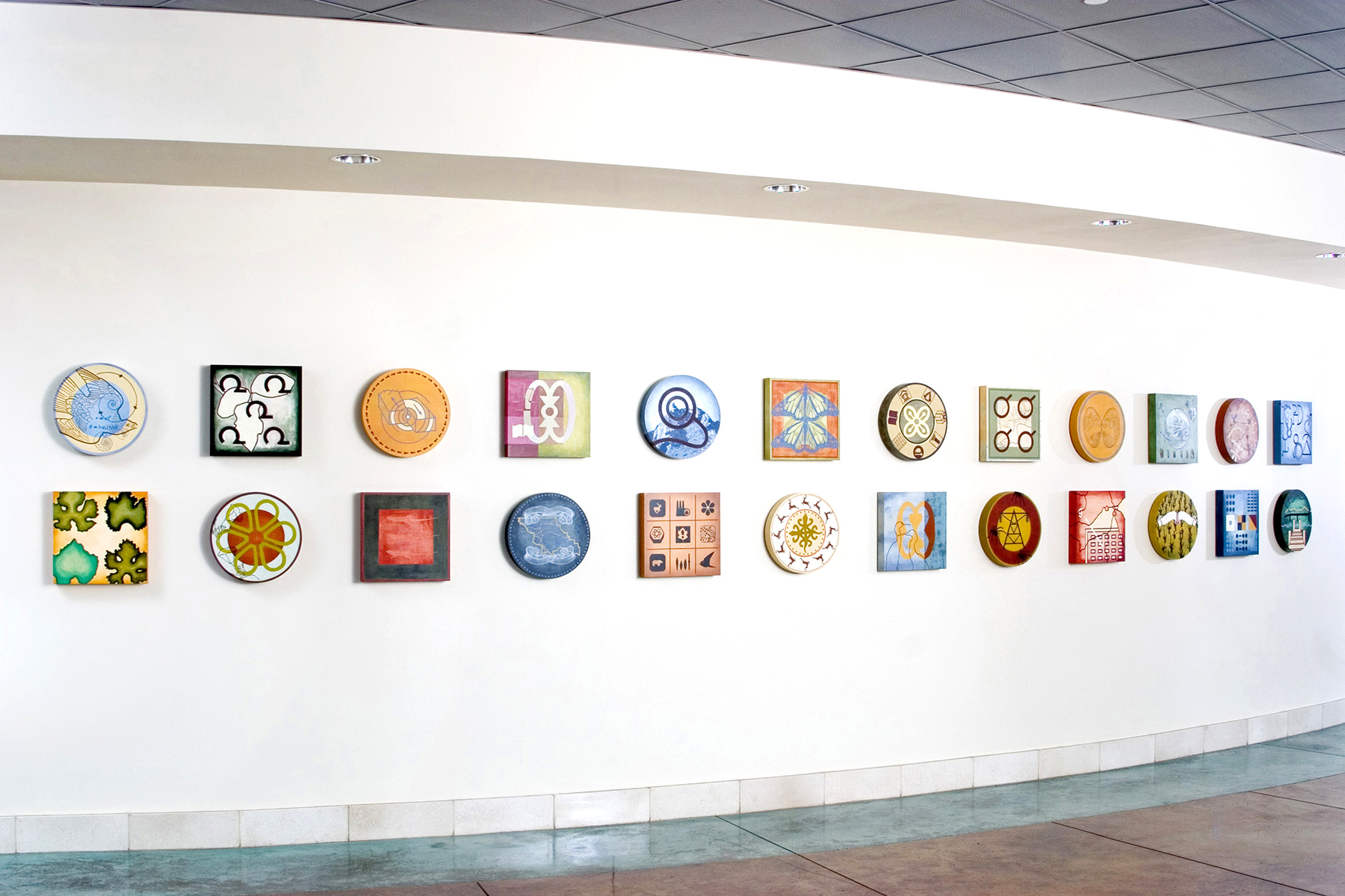    COUNTY   Oil and acrylic on wood panels, 36” x 290", 2007. This Installation was commissioned by San Luis Obispo County and is on permanent display at the SLO County Government Center. 