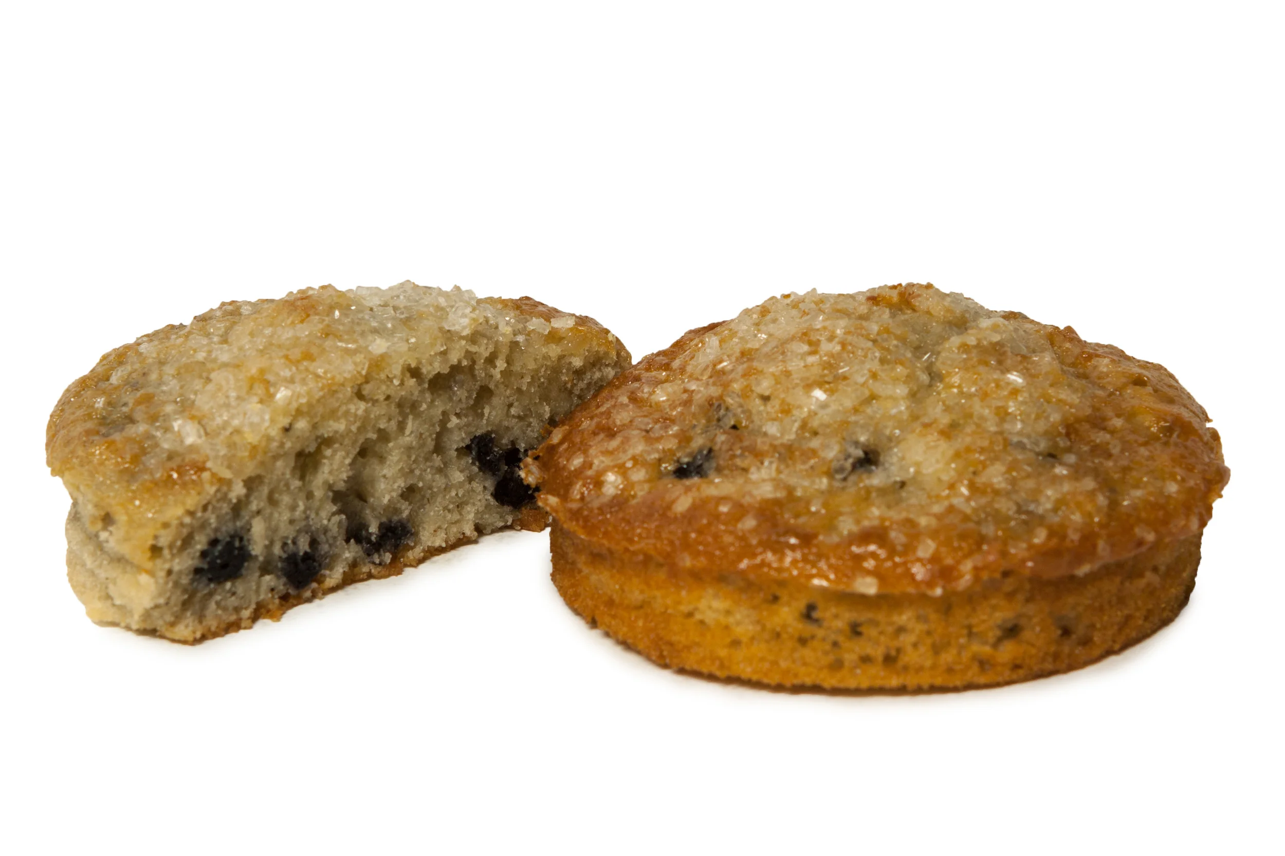 We would love to tell you what's in our Blueberry Muffin Top but it's a secret. (Psst...it's got blueberries in it.)  Size: 4 in circle Weight: 3 oz Shelf Life unwrapped: 1 day Shelf Life wrapped: 5 days Shelf Life refrigerated: 7-10 days Shelf Life