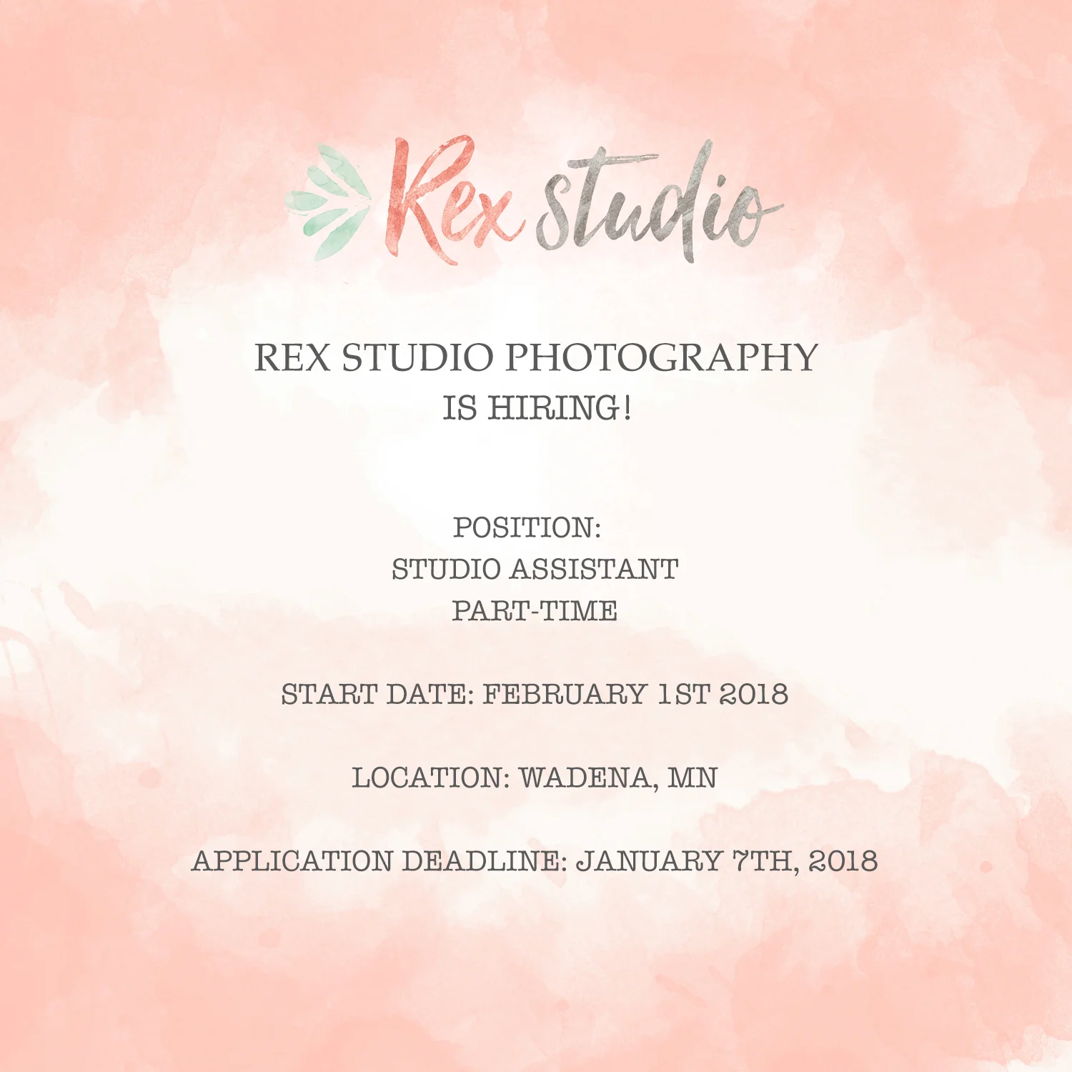 If your are interested in this position or have a friend that would be interested, please thoroughly read the guidelines below. The link to apply can be found at the bottom of the blogpost. 