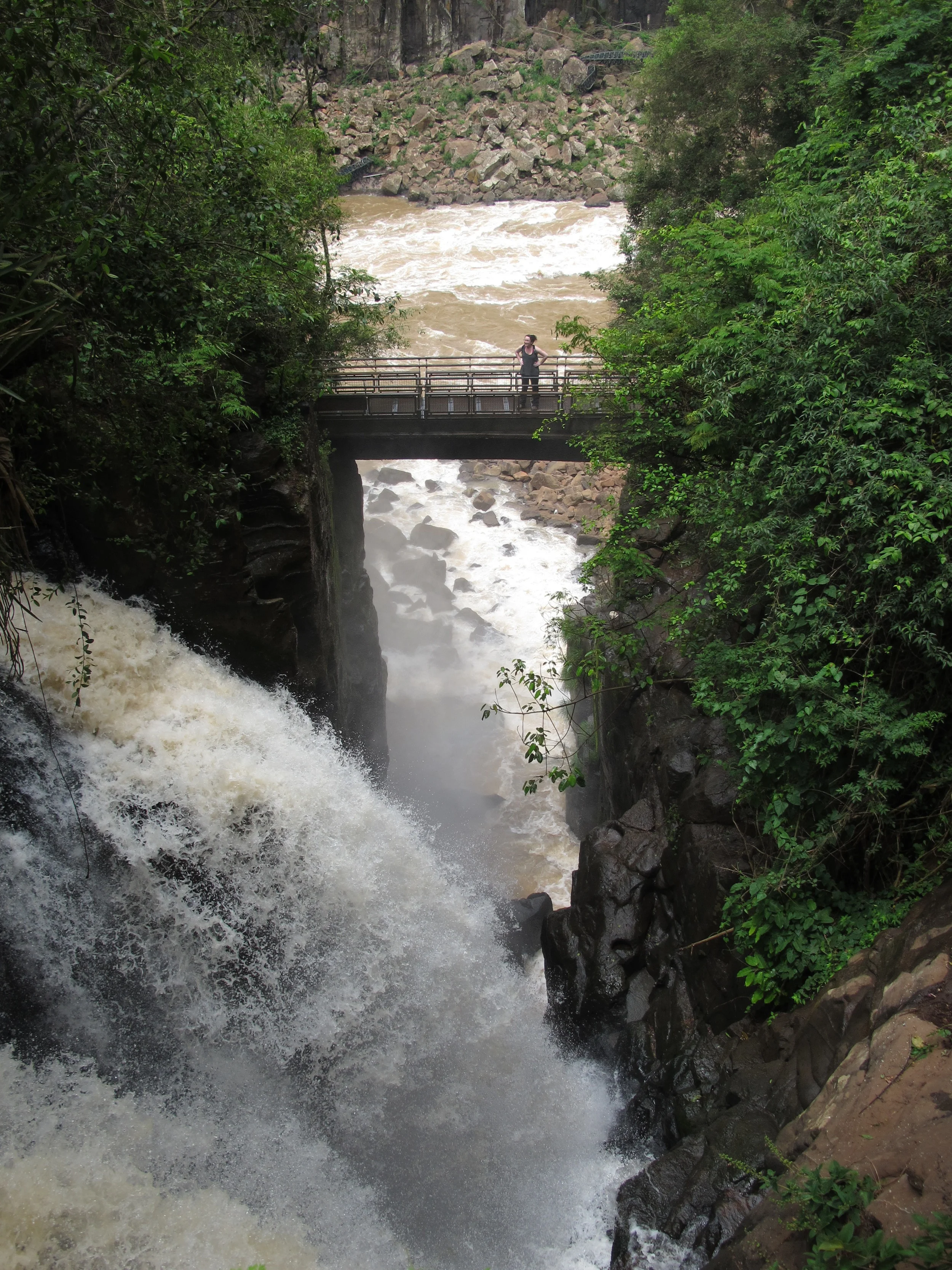 Nicole and a waterfall