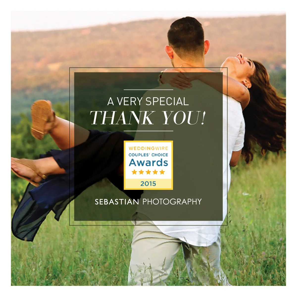 Middletown's Own Sebastian Photography Wins a WeddingWire Couples' Choice Award® 2015