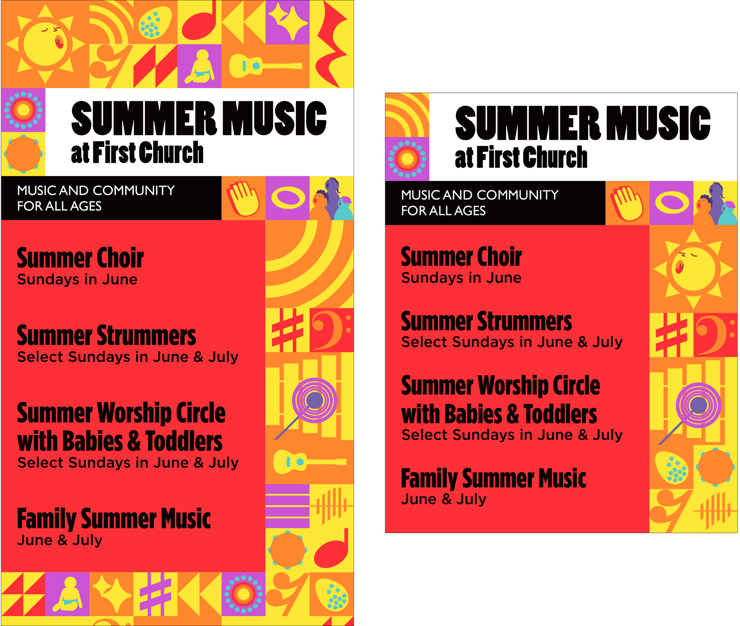  The social media cards advertising the programs. 