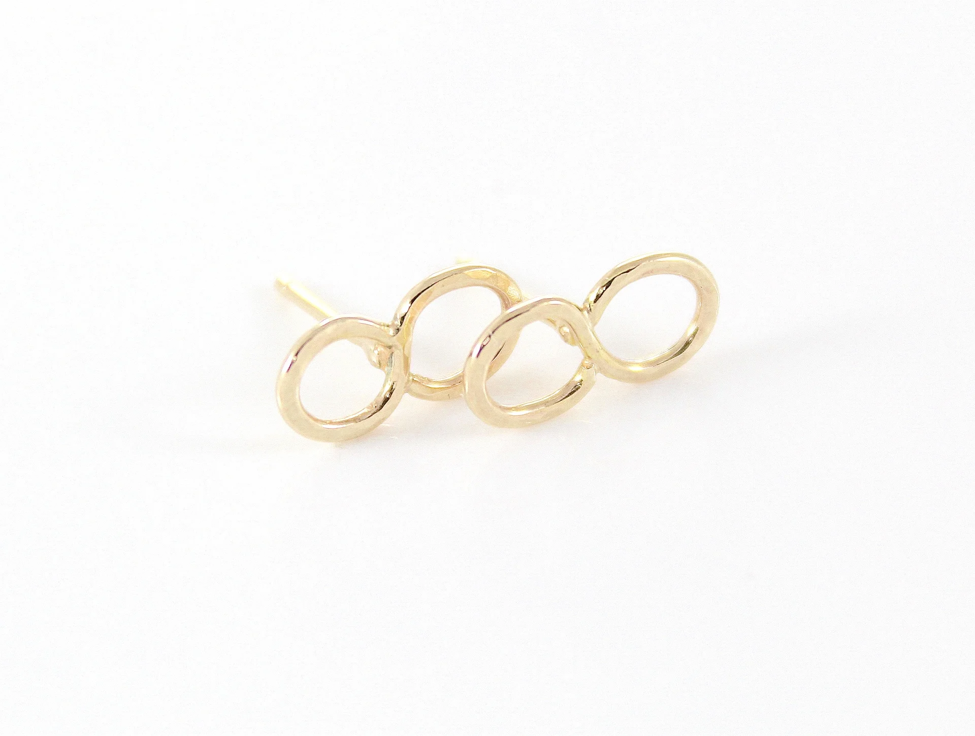 14k Solid Gold Infinity Post Earrings