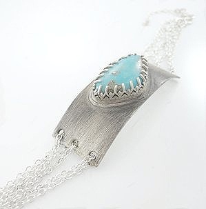 Turquoise oxidized silver fancy bracelet