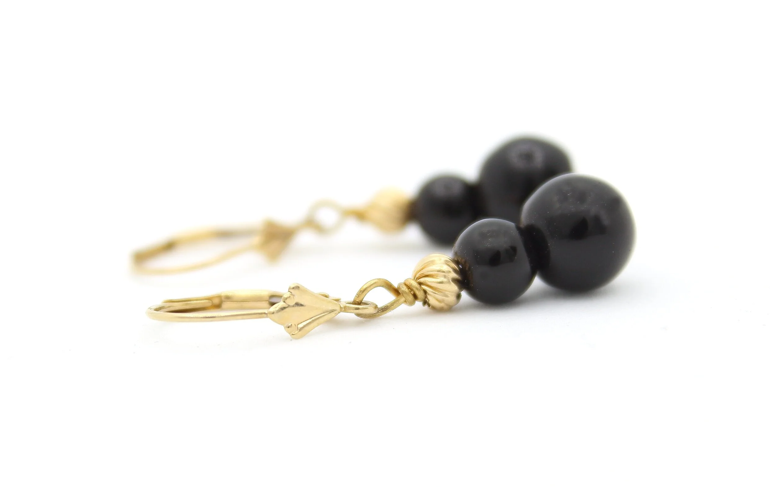 Elayna 14k Gold &amp; Onyx Drop Earrings