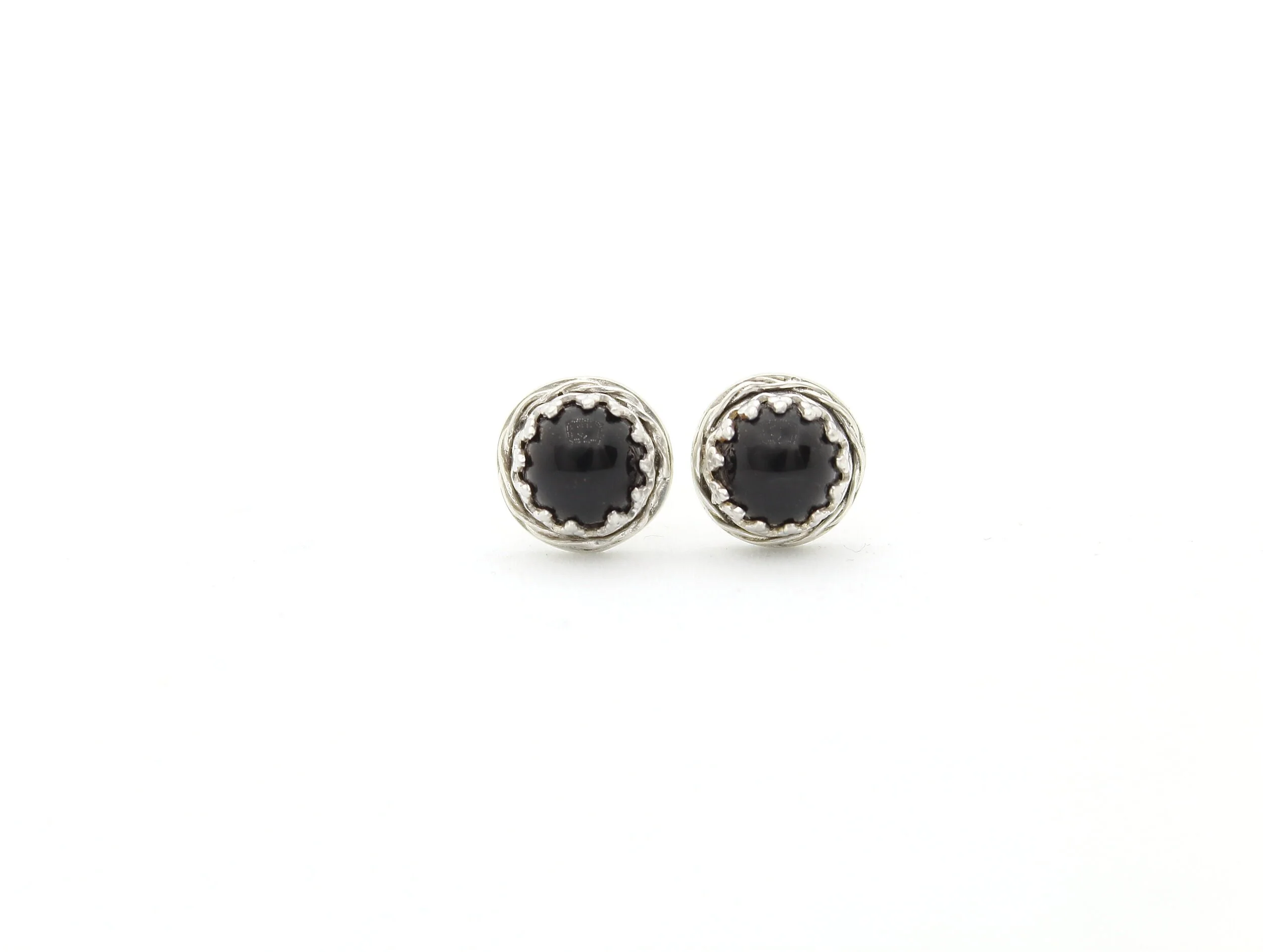 Black Onyx and Sterling Silver Post