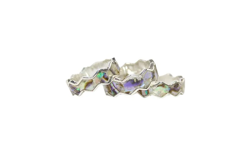 Wavy side Inlay Ring