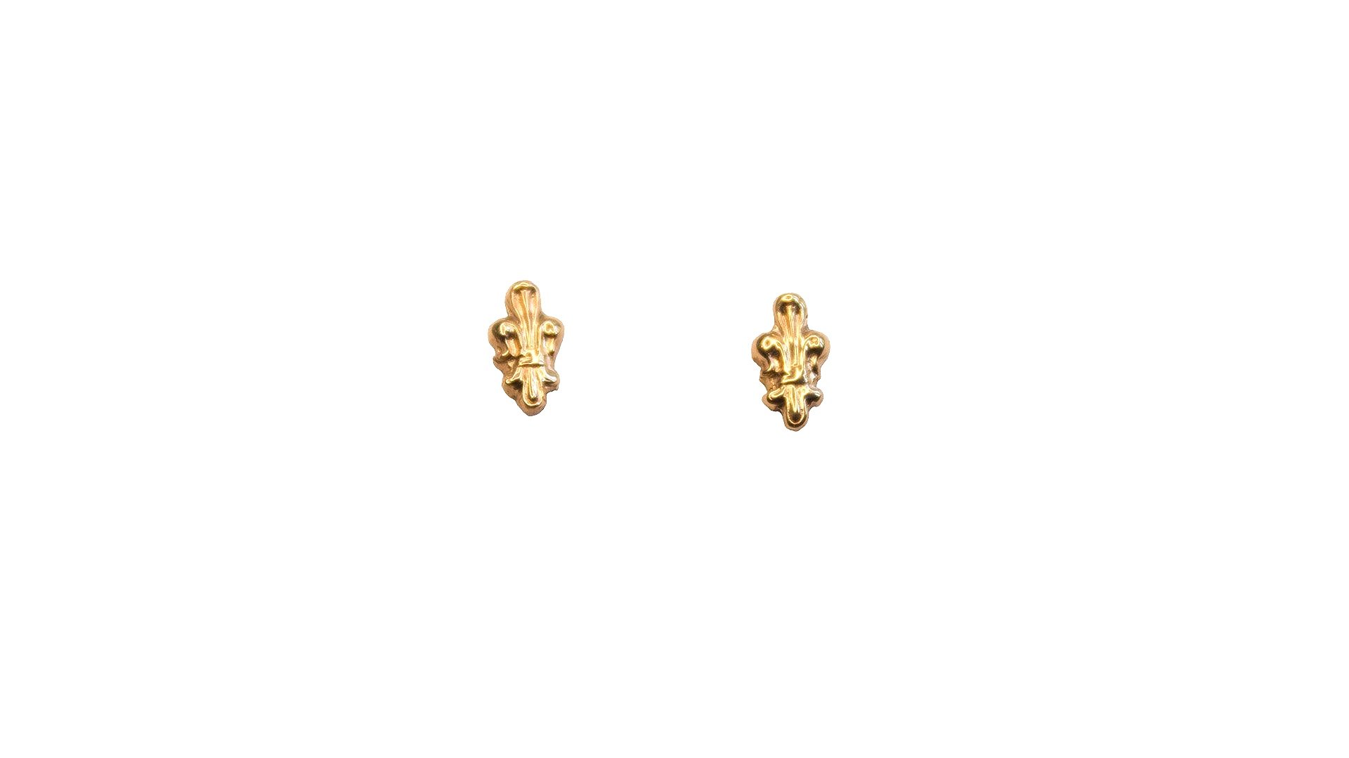 14k gold fleur de lis post earrings