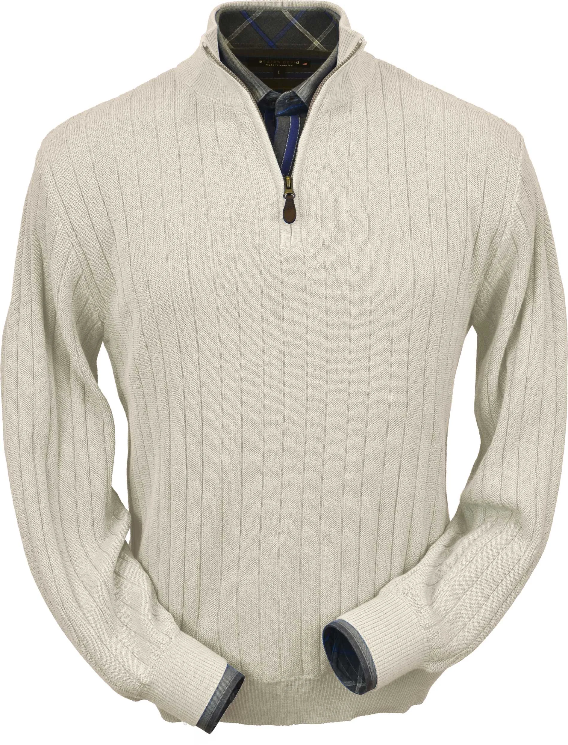 Natural Vanilla Half-zip Mock Baby Alpaca (BAZM110-111)