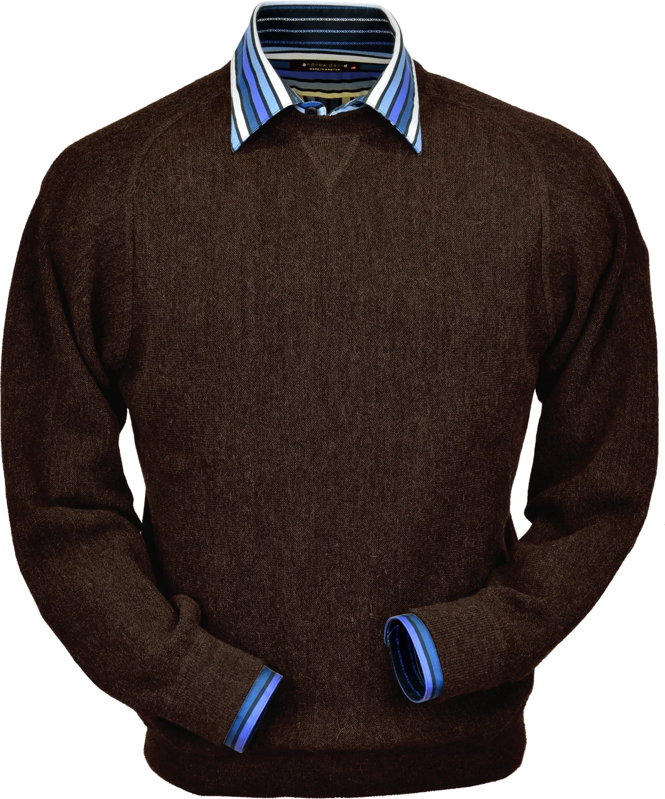 Bluish Brown Heather Sweatshirt Baby Alpaca (BAVL104o-900)