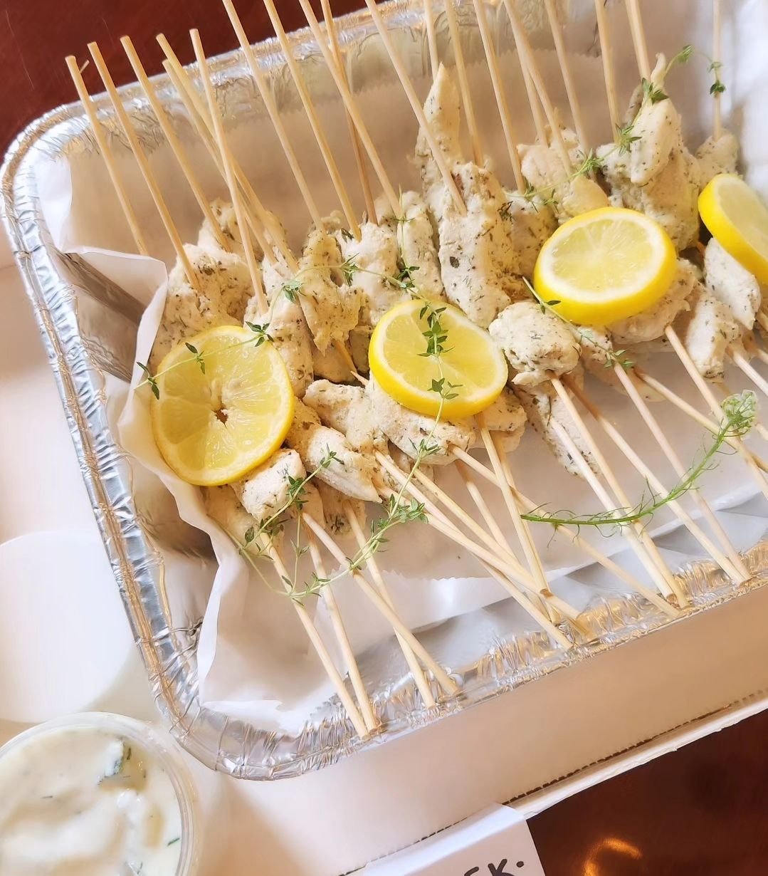 Calling all ladies for the yummy bites! The clients wanted to keep it easy and lite for a pre-dinner grazing event. Grilled cheese, chicken skewers, caprese stacks, prosciutto melons, and a delicious cold corn dip. Just add tulips, candles, and a gor