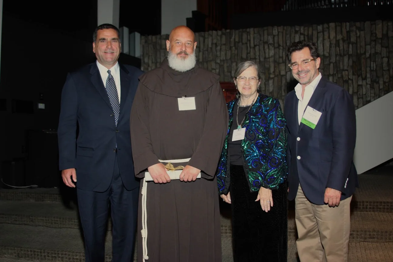 Part of the Mission Santa Barbara Team, left to right: David Bolton, Executive Director of the California Missions Foundation, Brother Brian Trawick, Corporate Secretary for the Franciscan Friars of California, Tina Foss, Museum Director of Old Mission Santa Barbara, and Robert Chattel. 