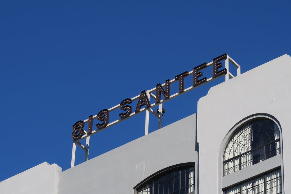 Rooftop sign after rehabilitation.